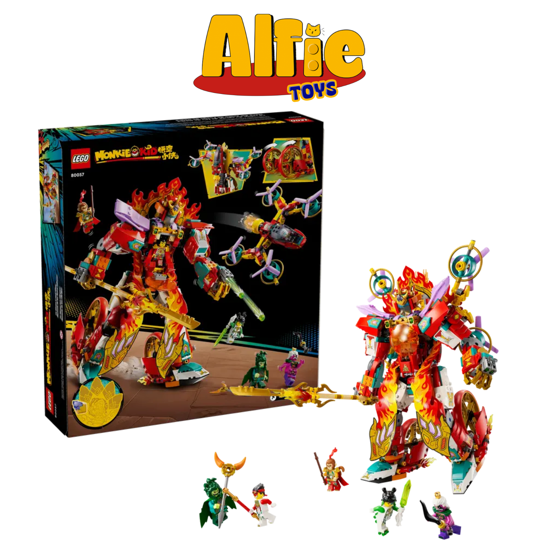 Lego Monkie Kid Nezha's Ring of Fire Mech Chiếc nhẫn lửa của Nezha 80057