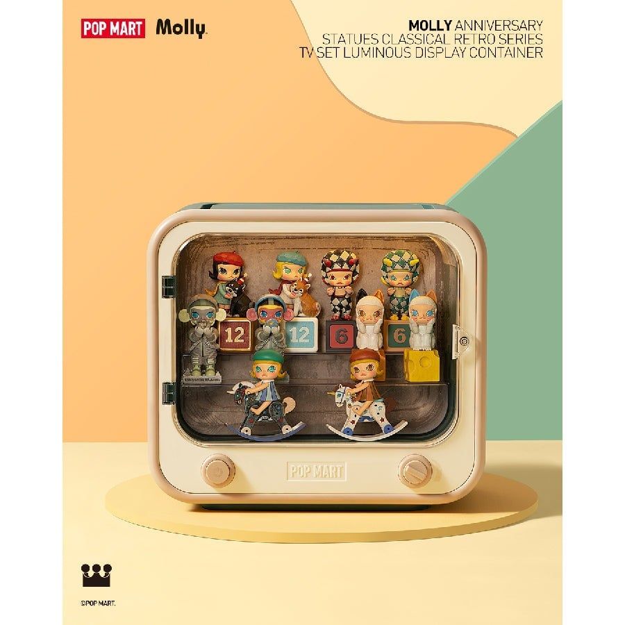 POP MART Hộp Trưng Bày Molly Anniversary Classical Retro TV Set 6941848243416
