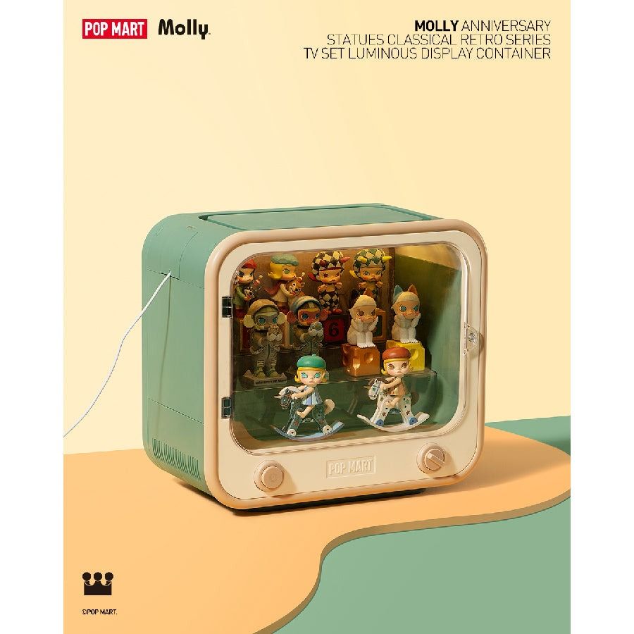 POP MART Hộp Trưng Bày Molly Anniversary Classical Retro TV Set 6941848243416