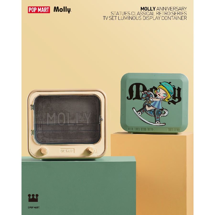 POP MART Hộp Trưng Bày Molly Anniversary Classical Retro TV Set 6941848243416