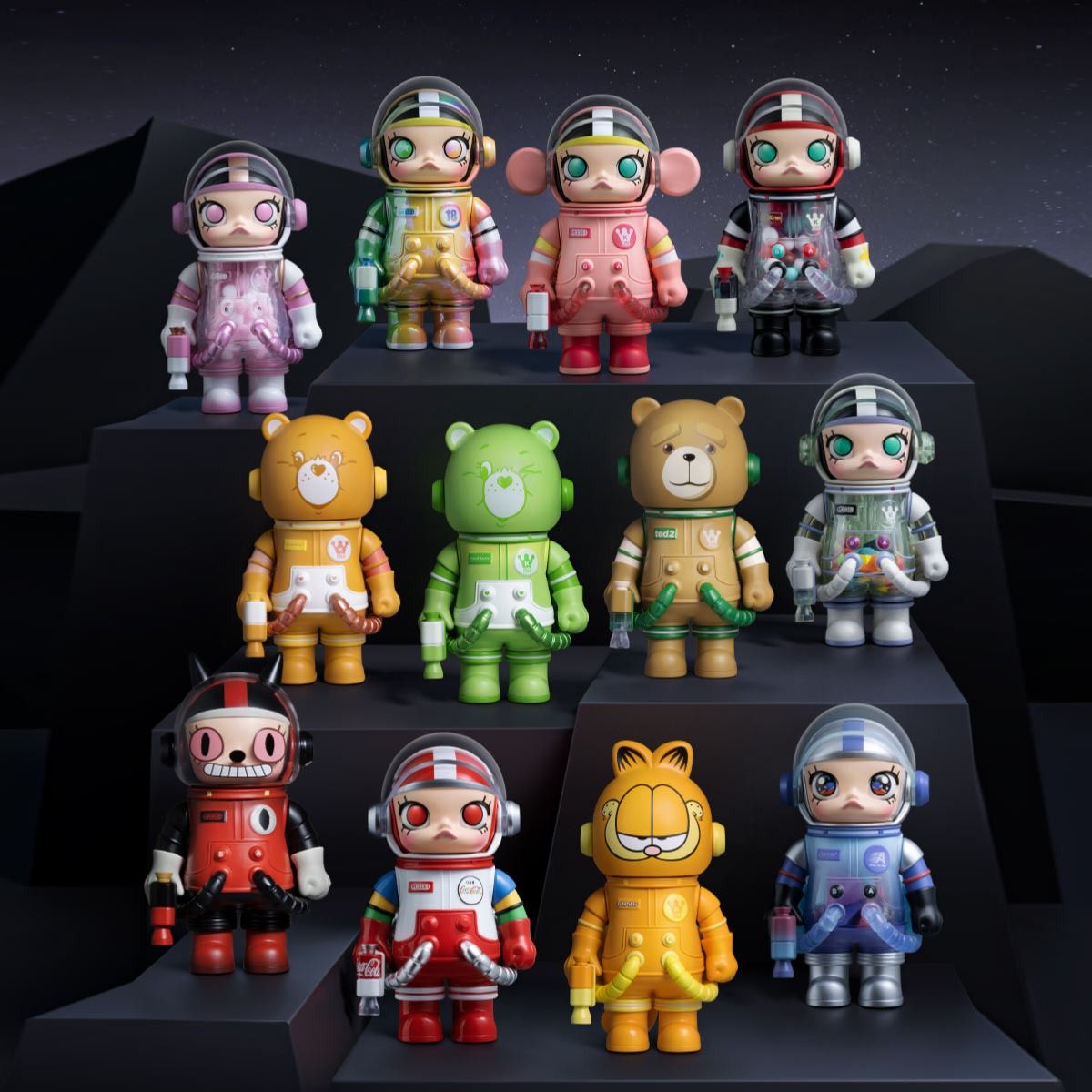 Mô Hình Đồ Chơi POP MART Mega Collection 100% Space Molly Series 3