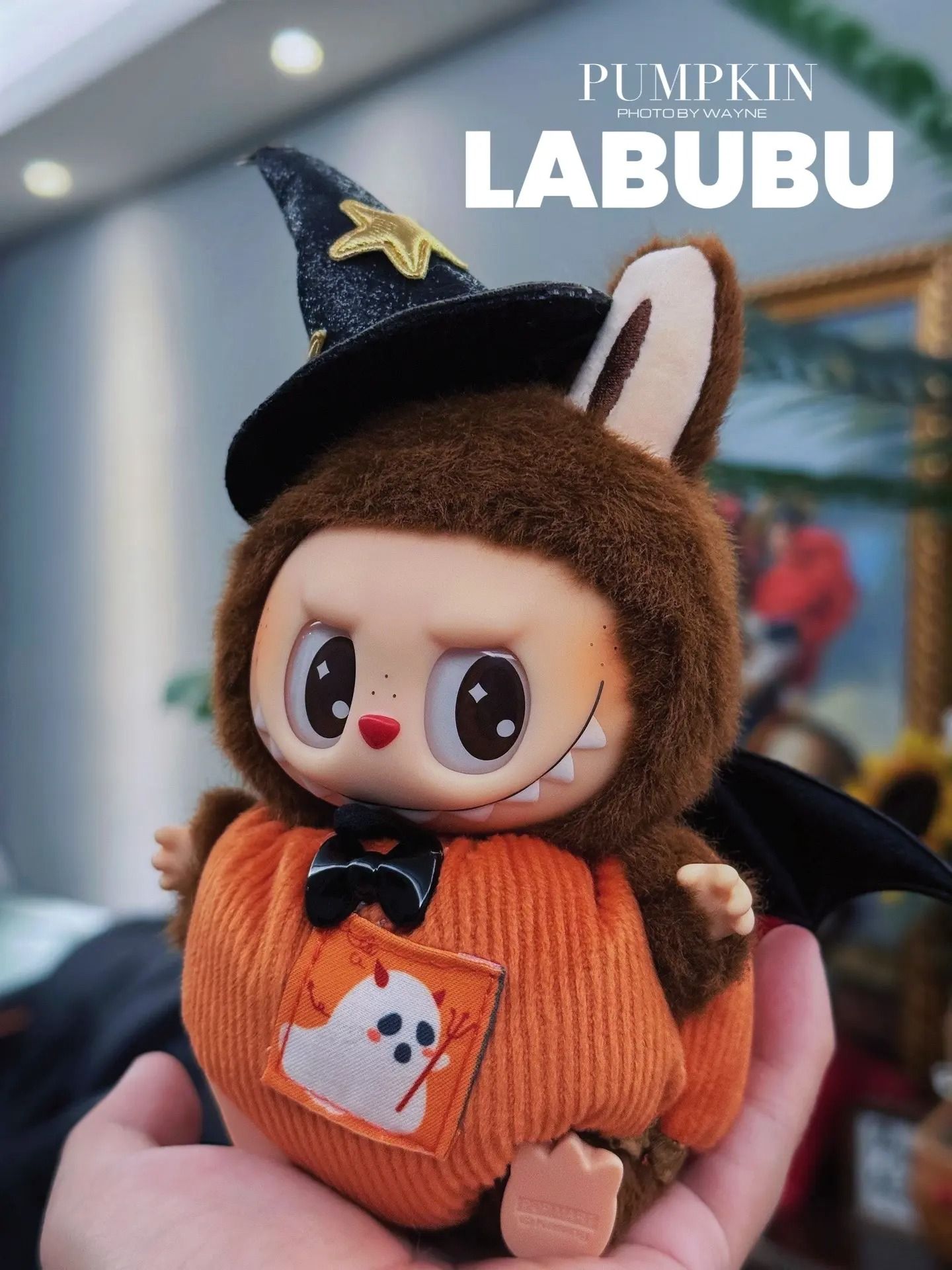 Labubu Bí Ngô Happy Halloween Party Series Sitting Pumpkin Vinyl Plus Pendent (15cm)