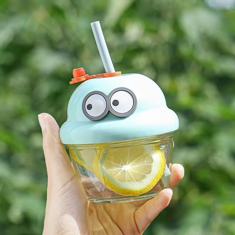 Ly cốc thủy tinh Basic kèm charm funny vibes big eyes