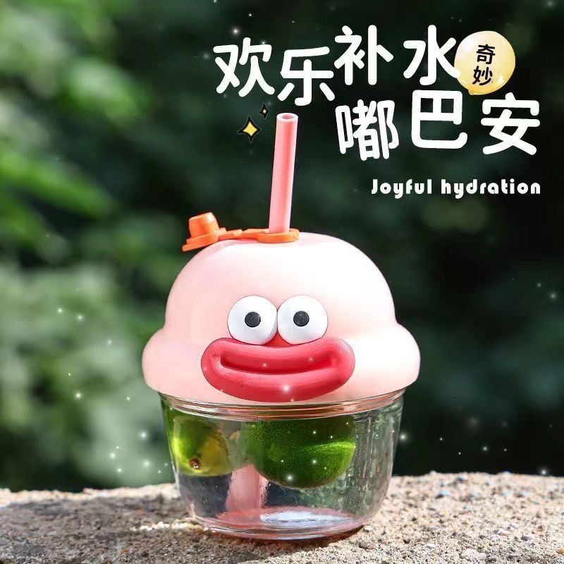 Ly cốc thủy tinh Basic kèm charm funny vibes big eyes