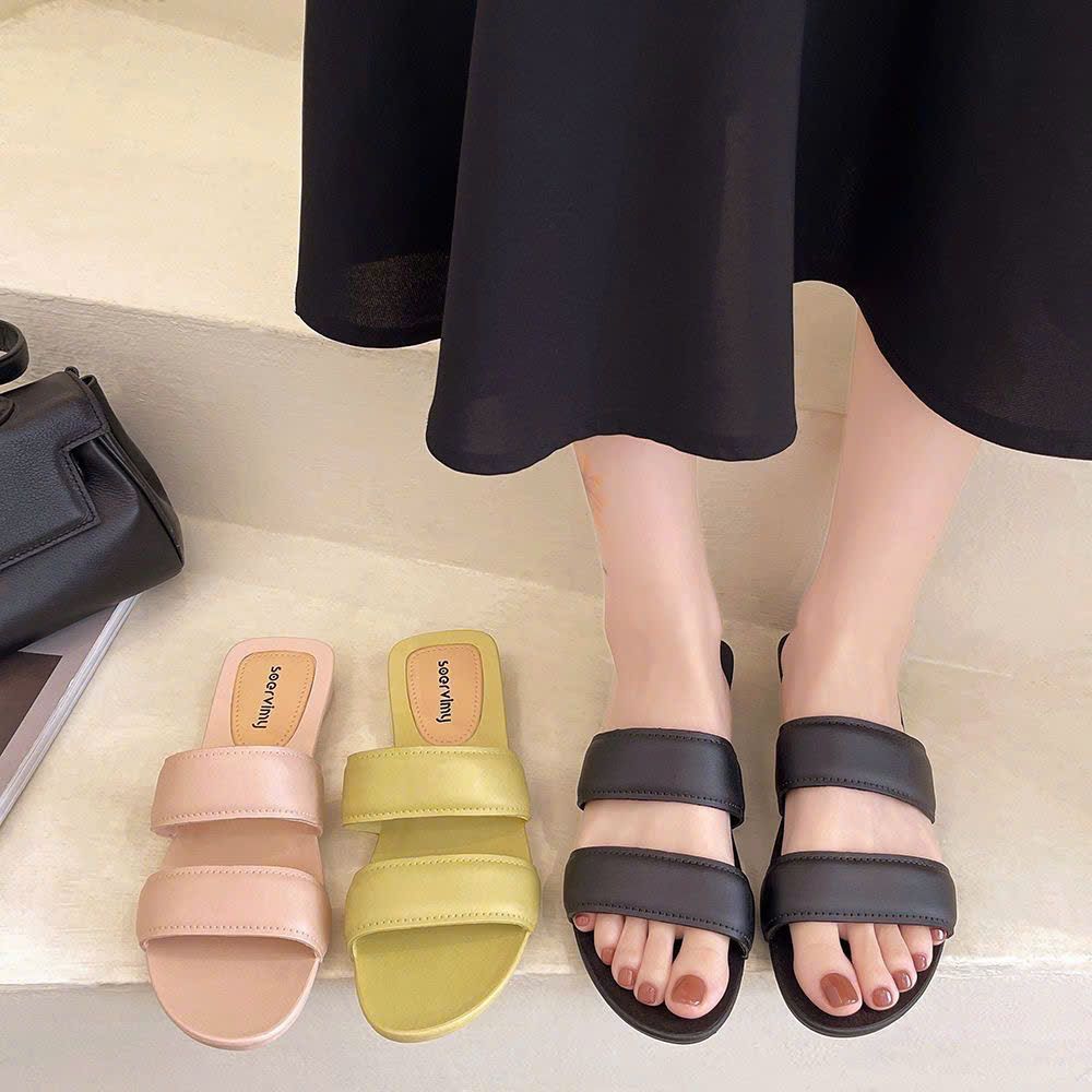 Dép Nữ Mũi Tròn Đế Mềm Chống Trượt