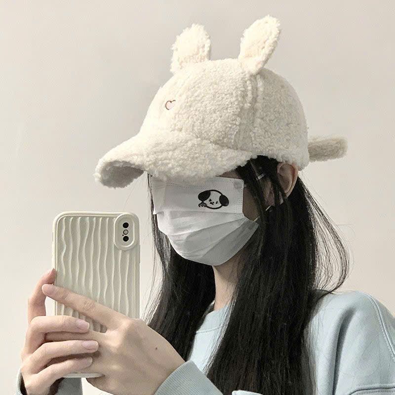 Mũ Lưỡi Trai Tai Thỏ Dễ Thương