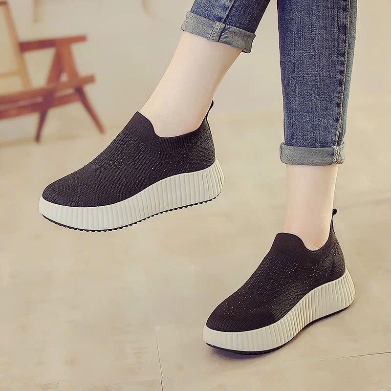 Giày Đính Cườm Trơn - Giày Cột Dây