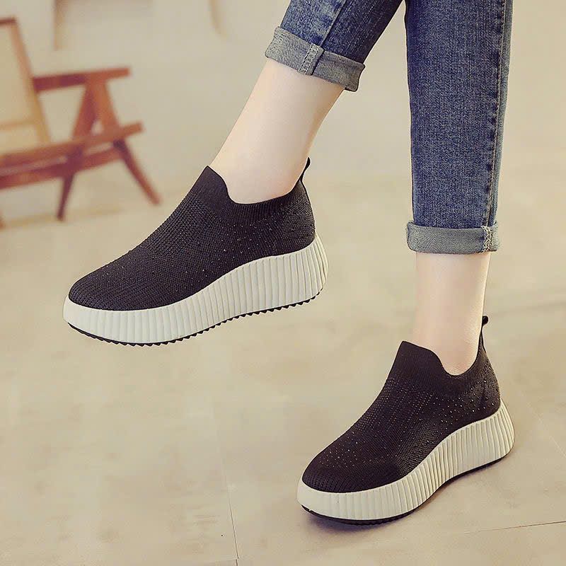Giày Đính Cườm Trơn - Giày Cột Dây