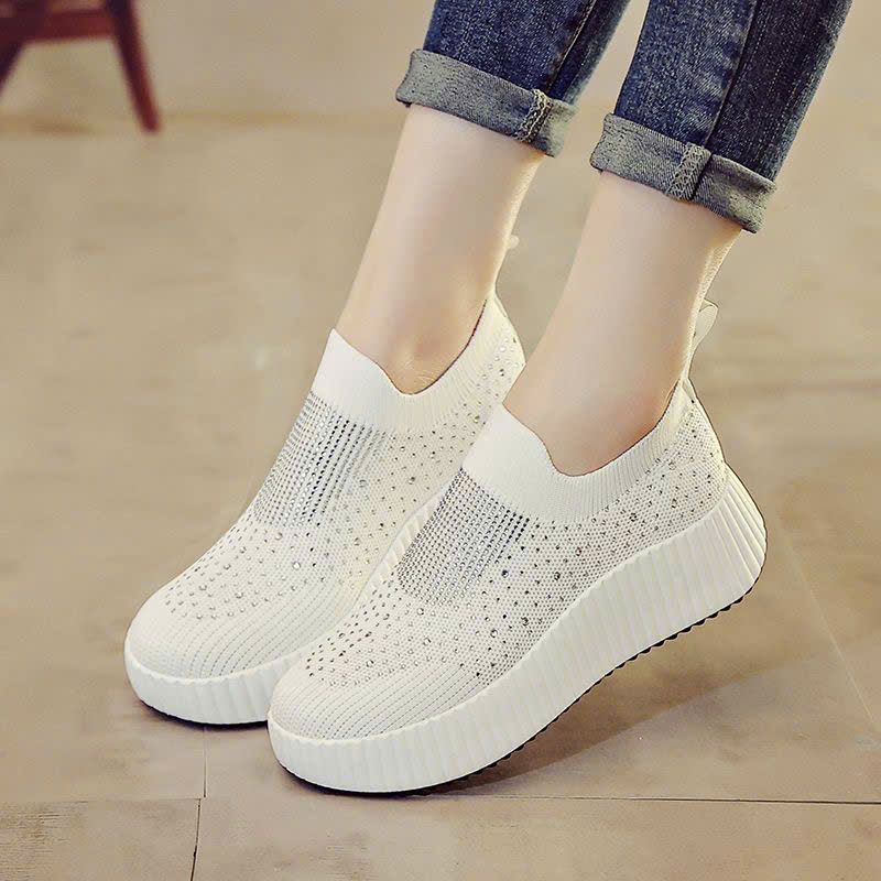Giày Đính Cườm Trơn - Giày Cột Dây