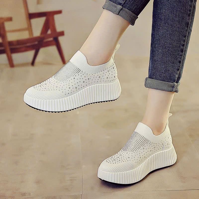 Giày Đính Cườm Trơn - Giày Cột Dây