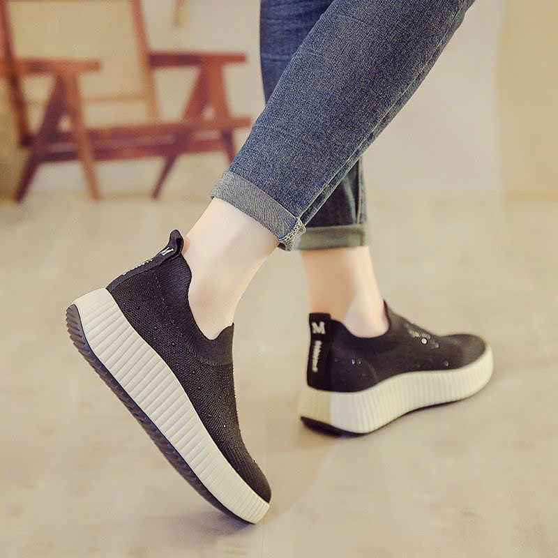 Giày Đính Cườm Trơn - Giày Cột Dây