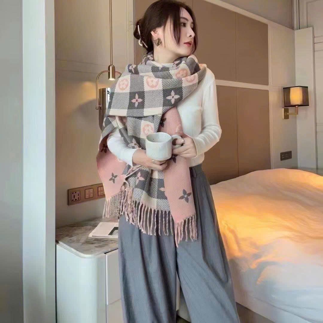 Khăn Quàng Choàng Cổ Len 2 Mặt
