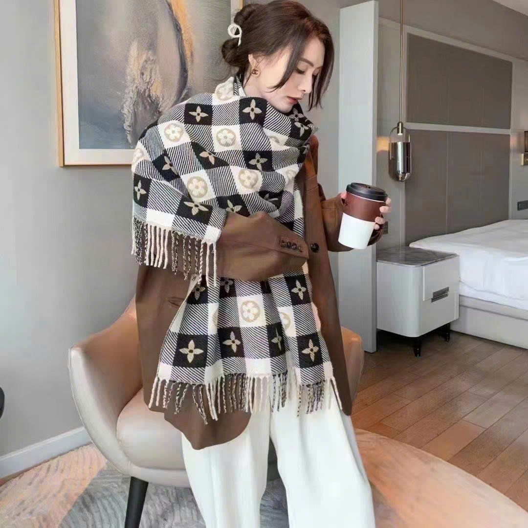 Khăn Quàng Choàng Cổ Len 2 Mặt