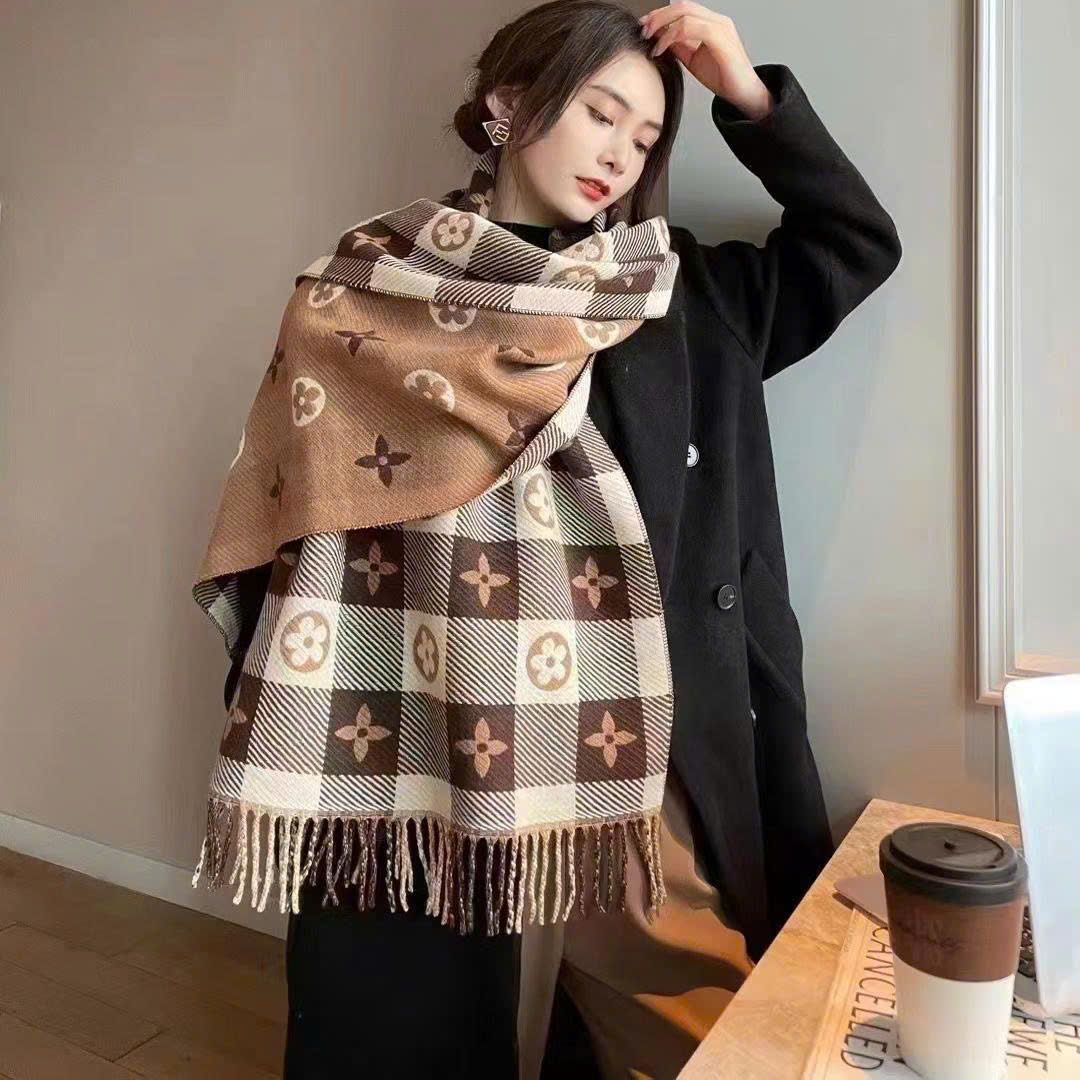 Khăn Quàng Choàng Cổ Len 2 Mặt