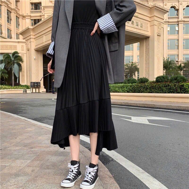 Chân Váy Dập Ly Dài 2 Tầng