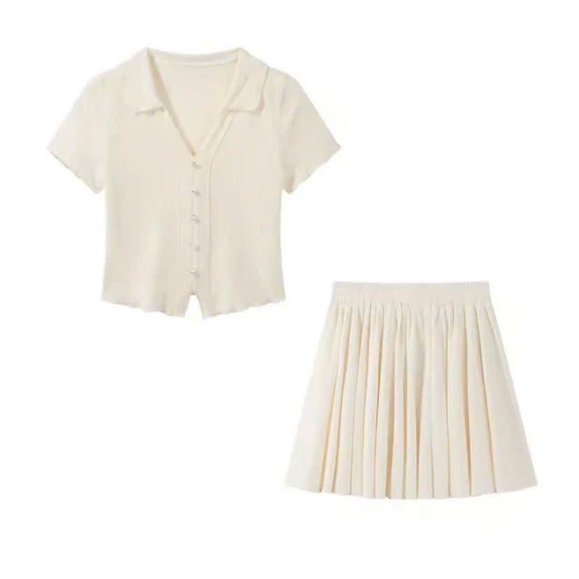 Set Áo + Váy Xếp Ly