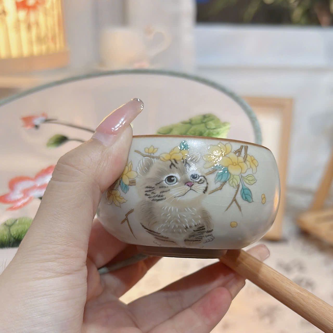 Ru Cốc Uống Trà Bằng Sứ Cỡ Lớn