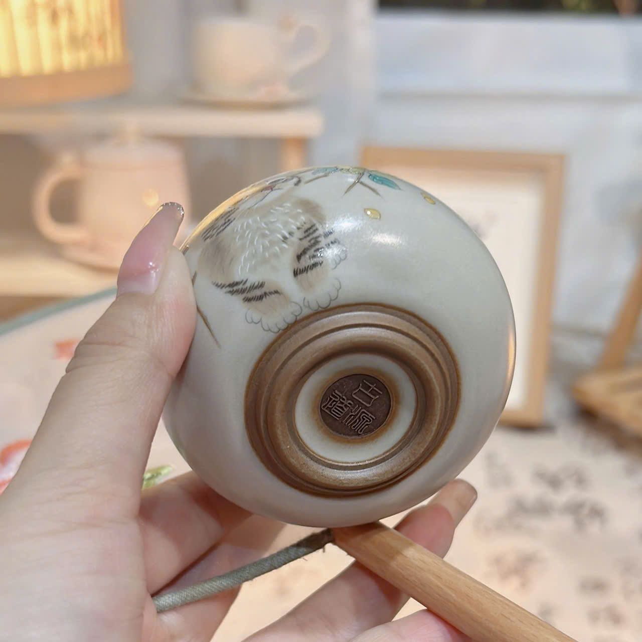Ru Cốc Uống Trà Bằng Sứ Cỡ Lớn