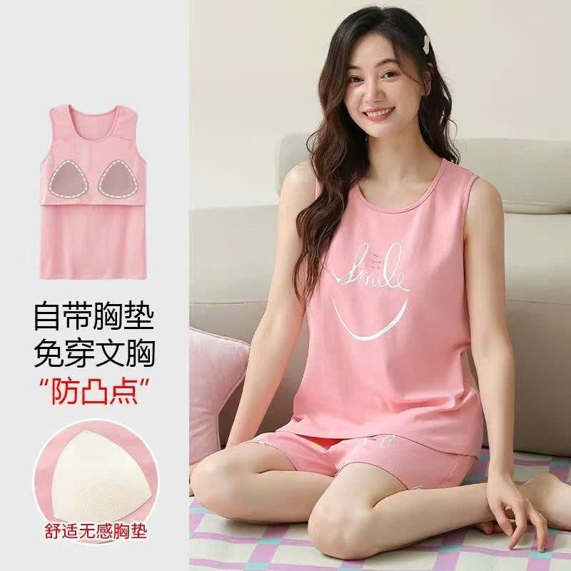 Bộ Đồ Ngủ Cotton Có Mút Ngực