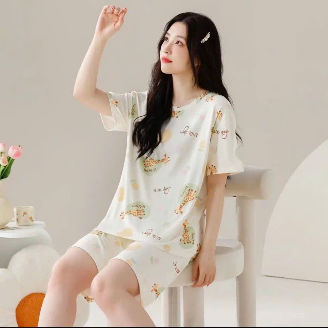 Bộ Đồ Ngủ Cotton Có Mút Ngực