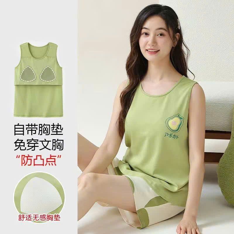 Bộ Đồ Ngủ Cotton Có Mút Ngực