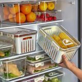Hộp Nhựa Đựng Thực Phẩm Tủ Lạnh Có Lỗ Thoát Nước