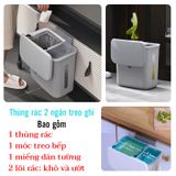 Thùng Rác 2 Ngăn Đựng Trà Tách Khô Và Ướt