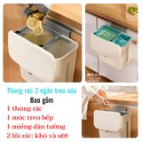 Thùng Rác 2 Ngăn Đựng Trà Tách Khô Và Ướt