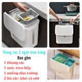 Thùng Rác 2 Ngăn Đựng Trà Tách Khô Và Ướt
