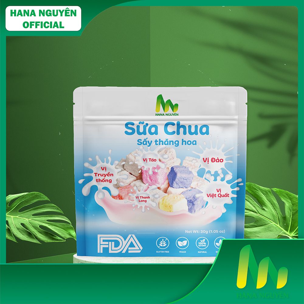 Sữa Chua Sấy Thăng Hoa Thương Hiệu Hana Nguyên, Vị Ngọt Tự Nhiên, Đồ Ăn Vặt, Có Chứng Nhận ATVSTP