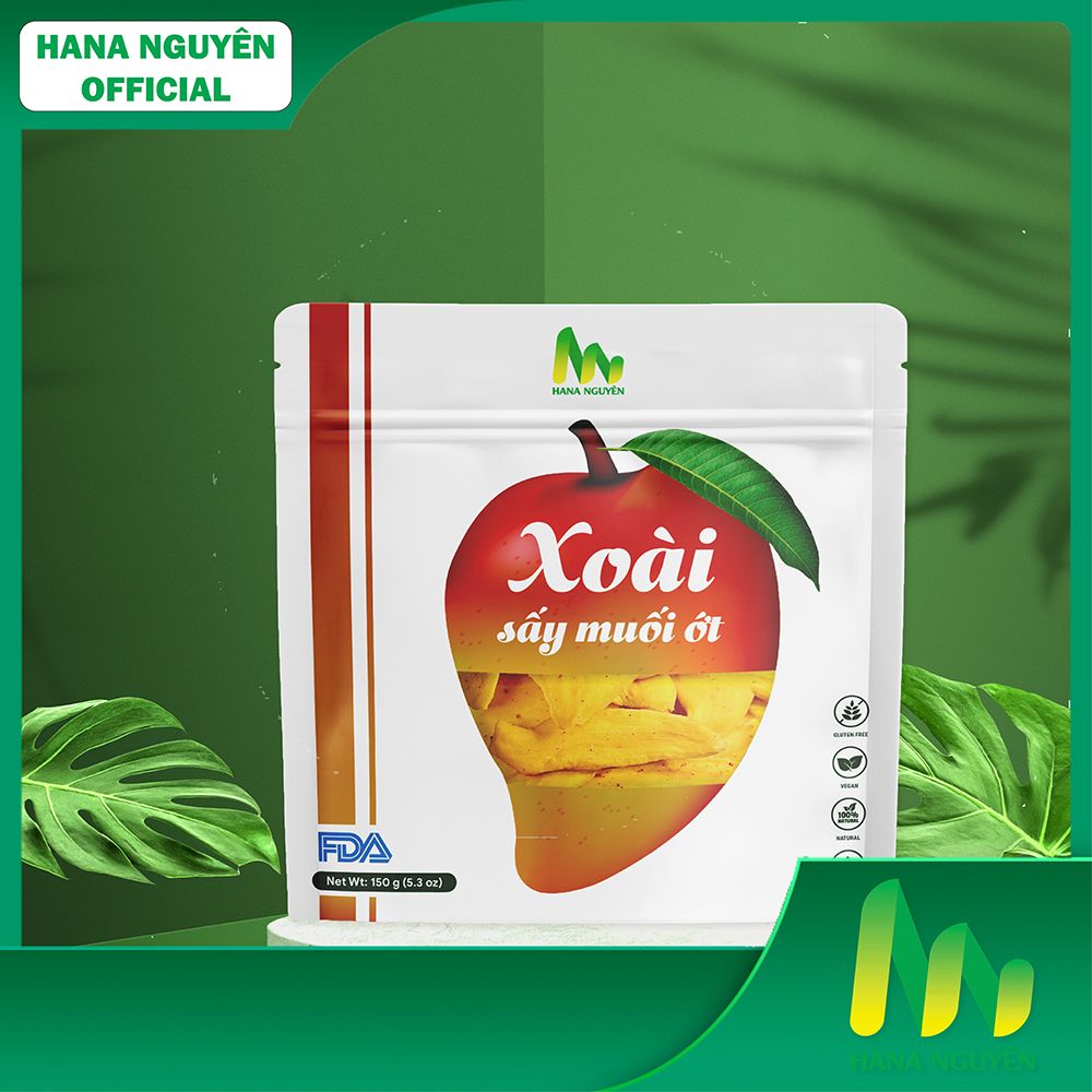 Xoài sấy dẻo muối ớt HANA NGUYÊN, kết hợp vị chua cay mặn ngọt