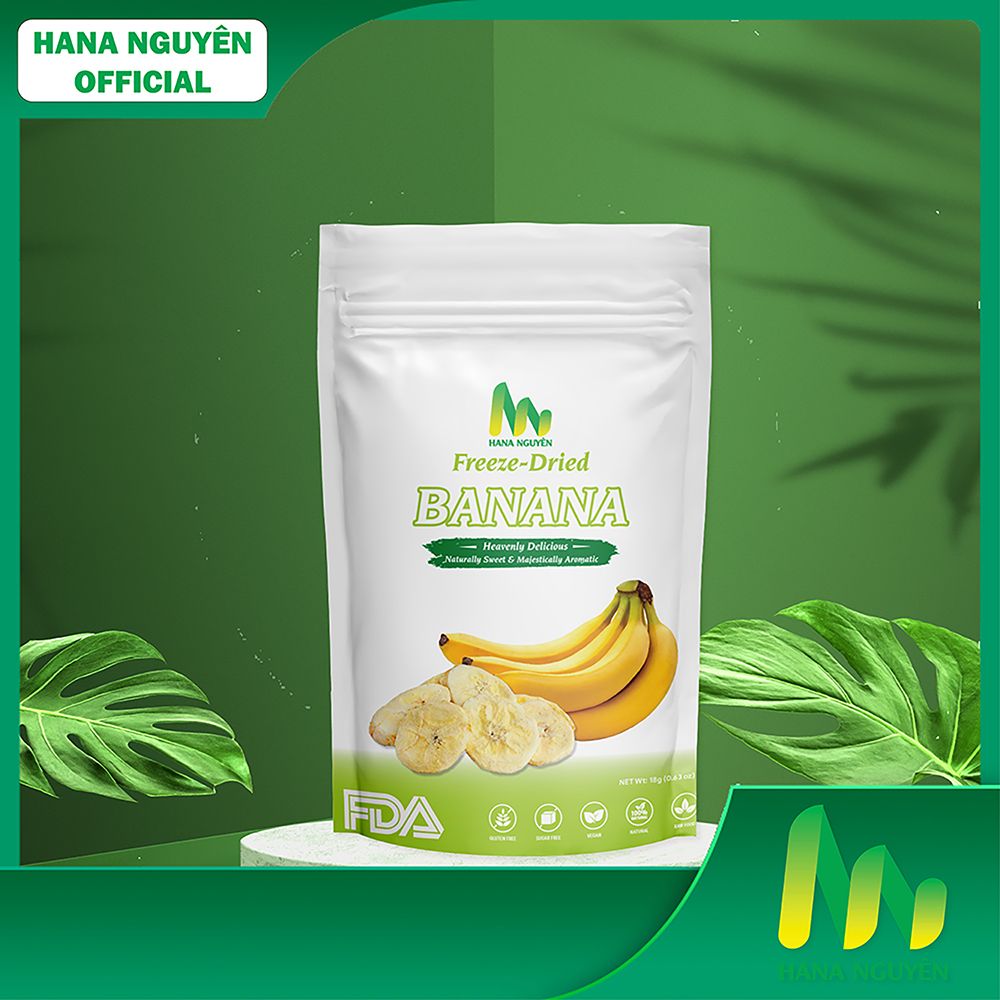 Chuối sấy thăng hoa HANA NGUYÊN, bổ sung năng lượng cho cơ thể, sản phẩm có nguồn gốc tự nhiên