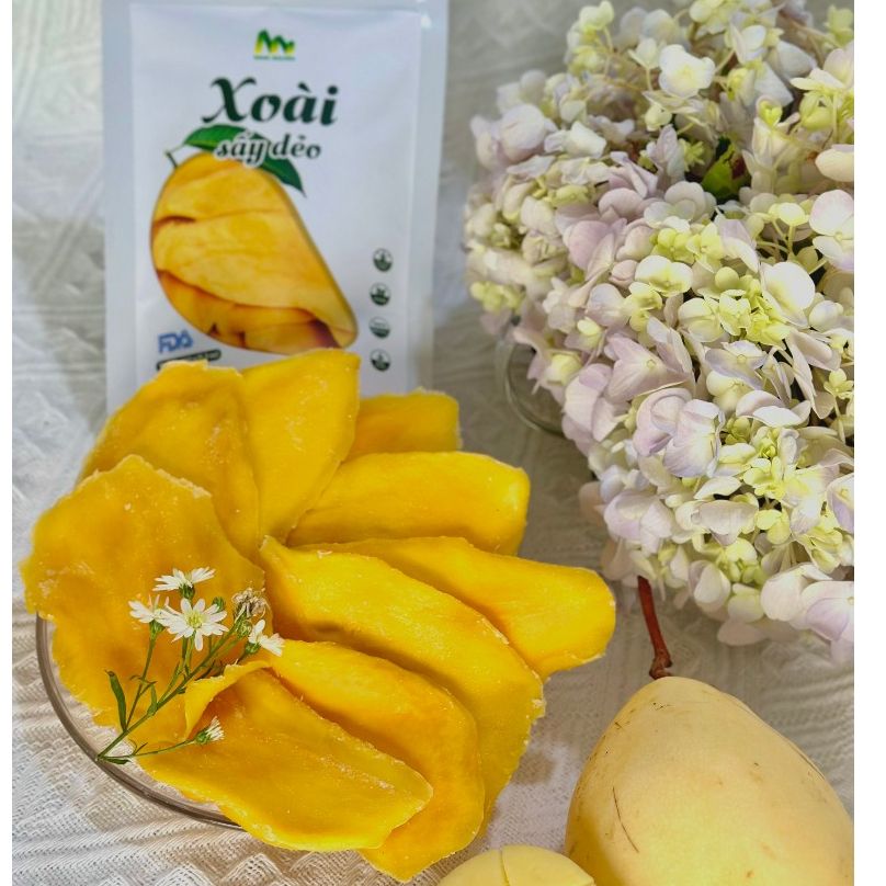 Xoài sấy dẻo HANA NGUYÊN, vị chua ngọt tự nhiên, đồ ăn vặt với chất lượng xuất khẩu