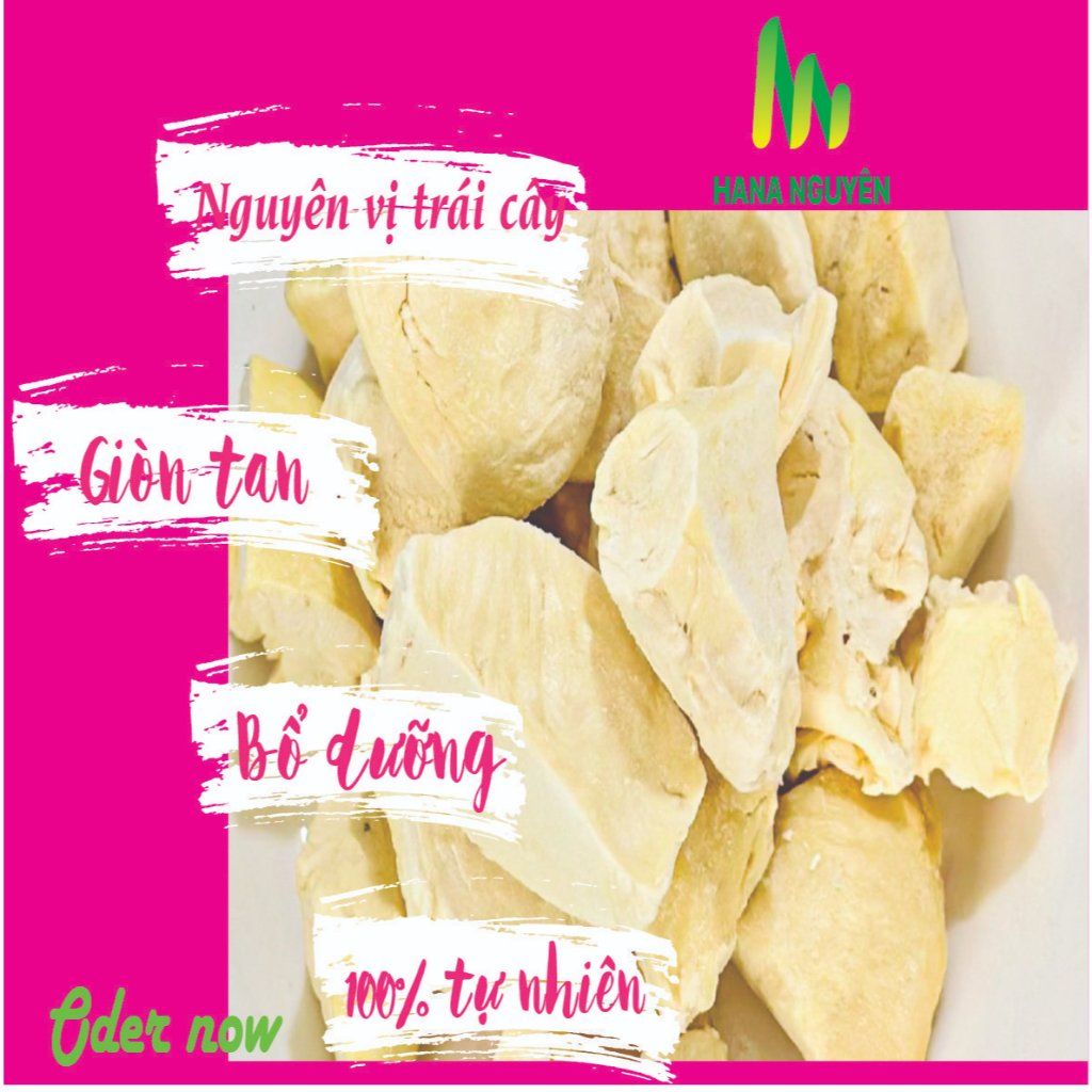 Sầu riêng sấy thăng hoa 50g HANA NGUYÊN, thơm ngon chất lượng, chuyên đi xuất khẩu nhiều nước
