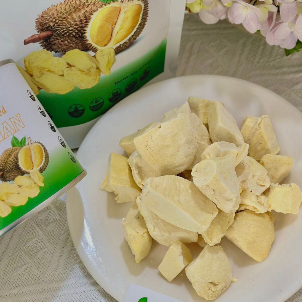 Sầu riêng sấy thăng hoa 50g HANA NGUYÊN, thơm ngon chất lượng, chuyên đi xuất khẩu nhiều nước