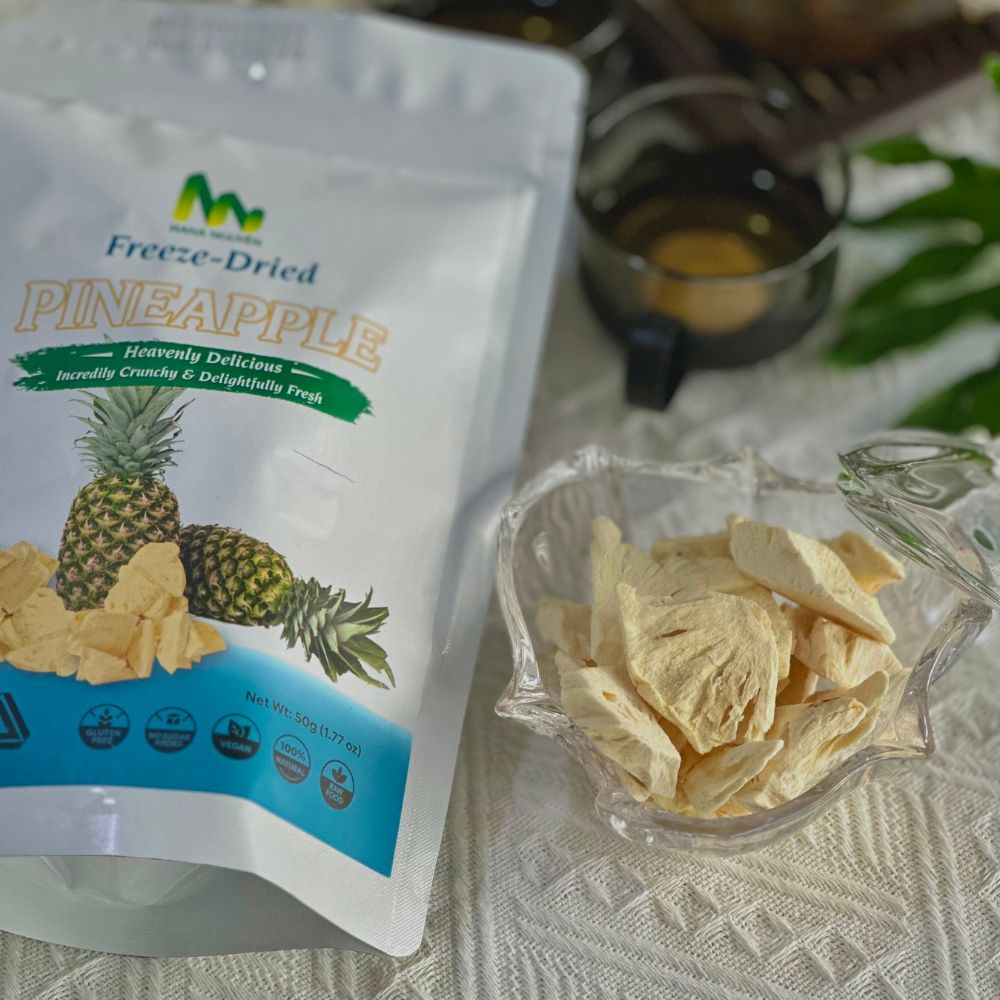 Dứa (Thơm) sấy thăng hoa 50g HANA NGUYÊN, thơm ngon bổ dưỡng