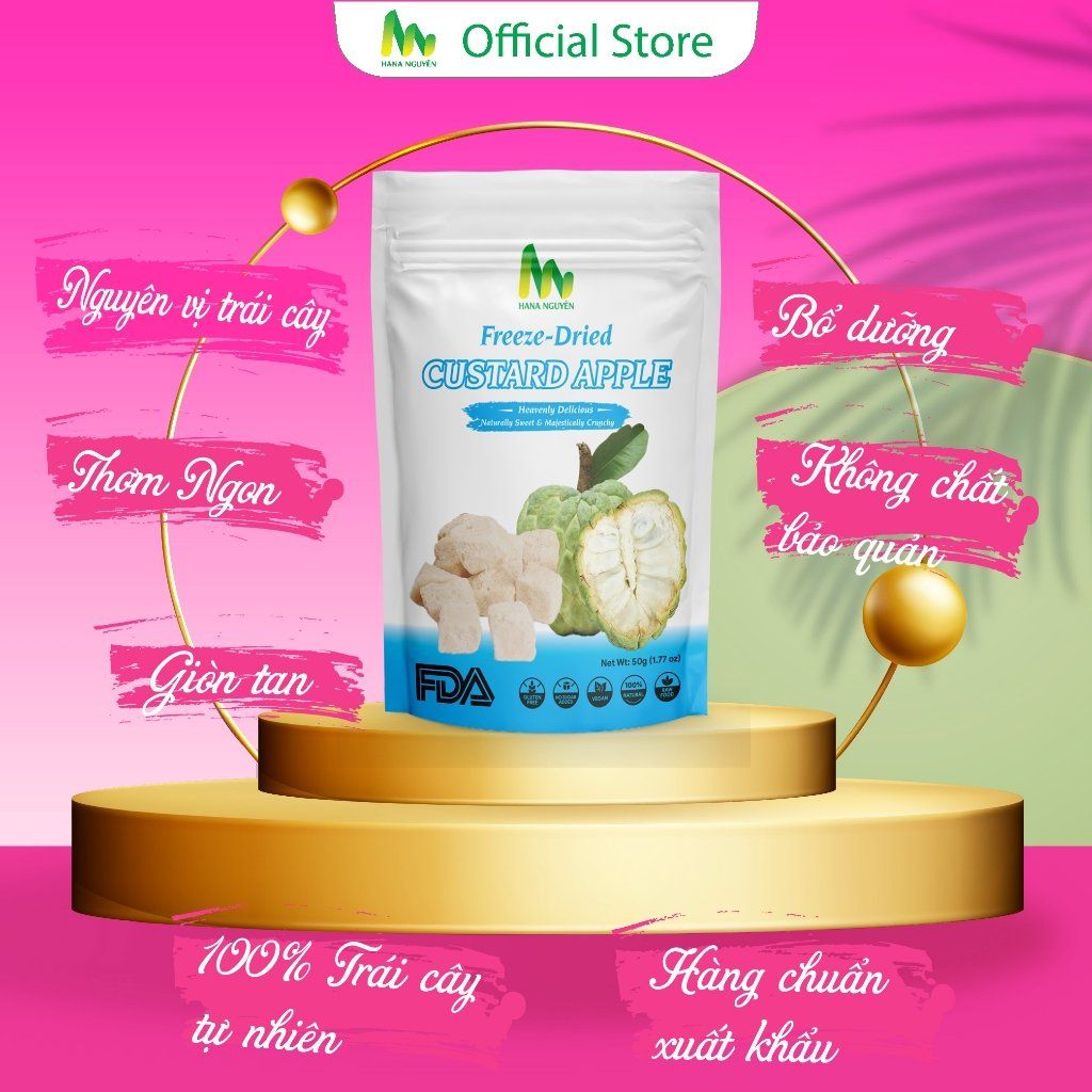 Mãng cầu na sấy thăng hoa 50g HANA NGUYÊN, món ngon bổ dưỡng lạ miệng