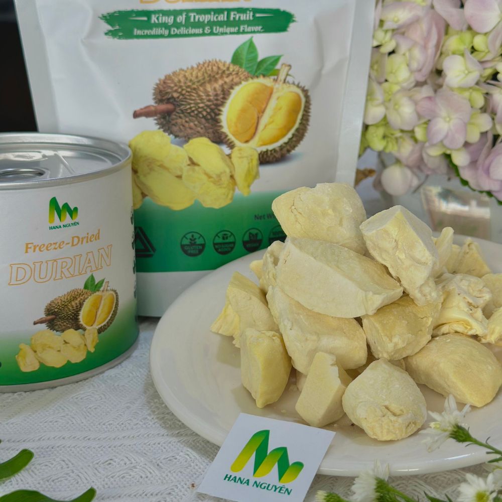 Sầu riêng sấy thăng hoa 50g HANA NGUYÊN, thơm ngon chất lượng, chuyên đi xuất khẩu nhiều nước