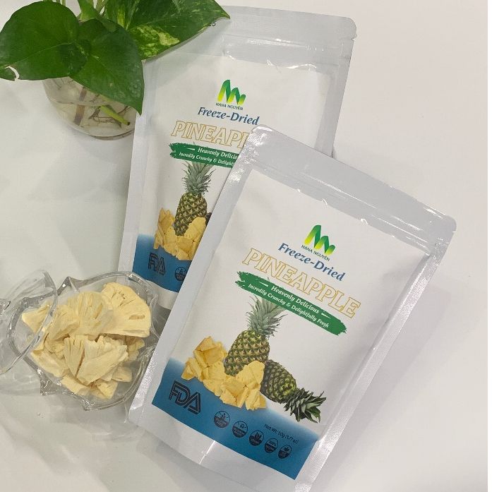 Dứa (Thơm) sấy thăng hoa 50g HANA NGUYÊN, thơm ngon bổ dưỡng