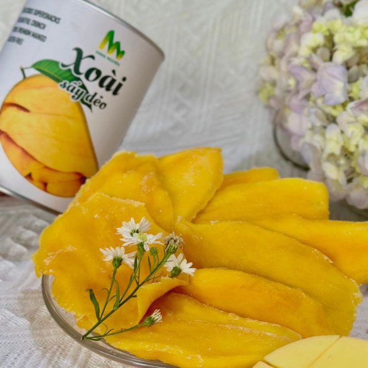 Xoài sấy dẻo dạng lon 200g, sang trọng dùng làm quà tặng, độc quyền thương hiệu HANA NGUYÊN