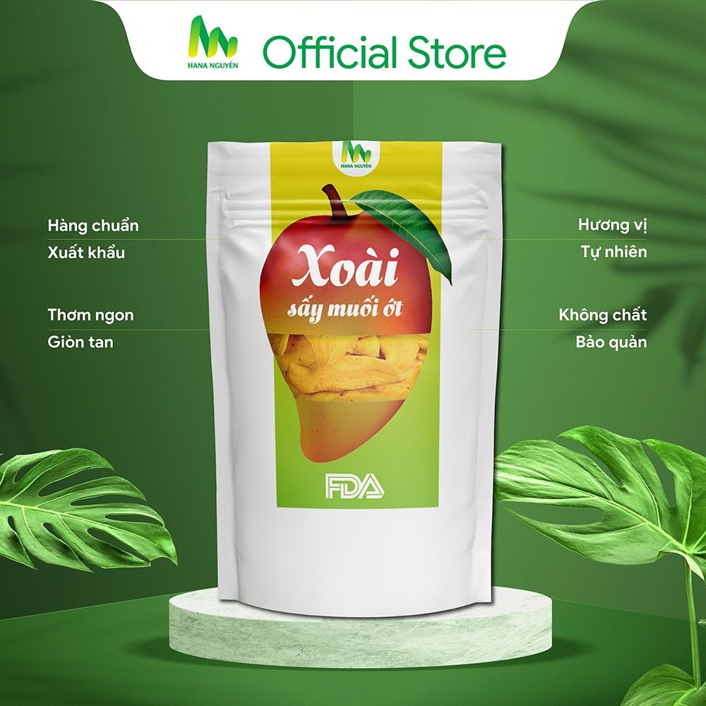 Xoài sấy dẻo muối ớt HANA NGUYÊN, kết hợp vị chua cay mặn ngọt cắt sợi, 300g,500g
