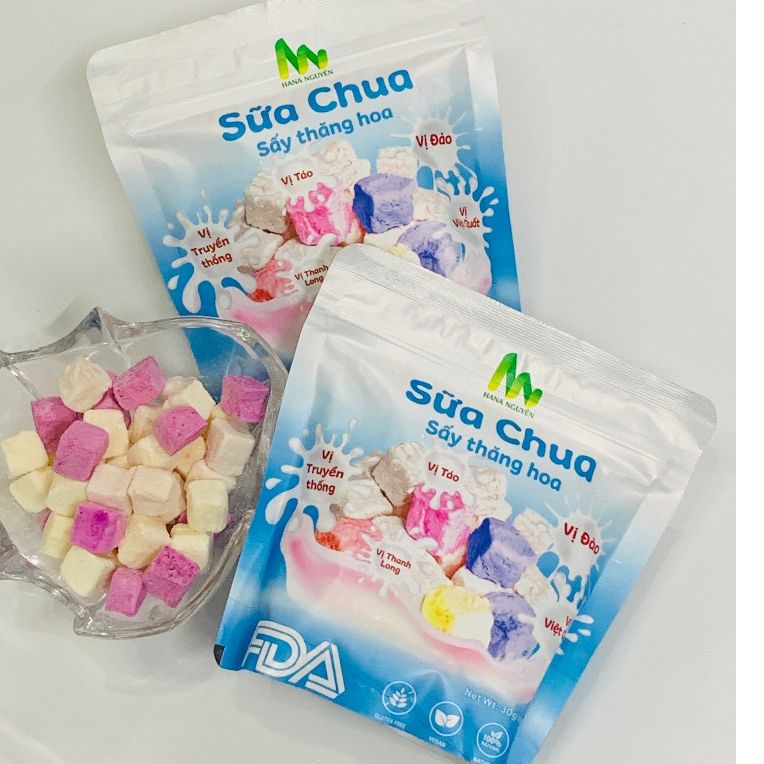Sữa Chua Sấy Thăng Hoa Thương Hiệu Hana Nguyên, Vị Ngọt Tự Nhiên, Đồ Ăn Vặt, Có Chứng Nhận ATVSTP