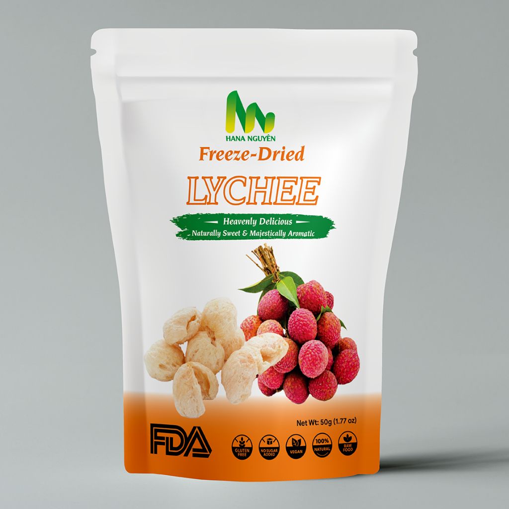 Vải sấy thăng hoa 50g HANA NGUYÊN, cung cấp nhiều vitamin tốt, chuyên đi xuất khẩu