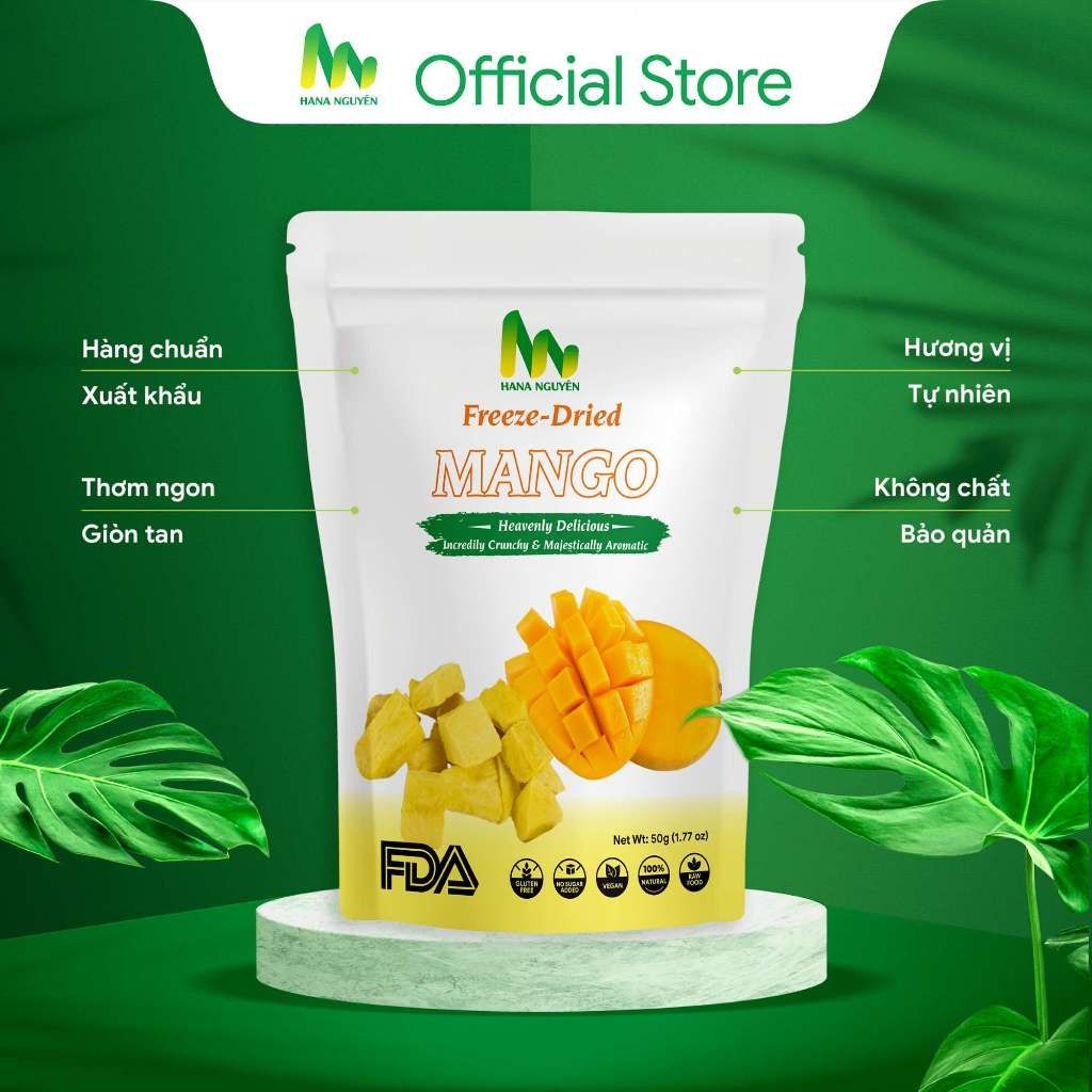 Xoài sấy thăng hoa 50g HANA NGUYÊN, đã được xuất khẩu đi nhiều nước