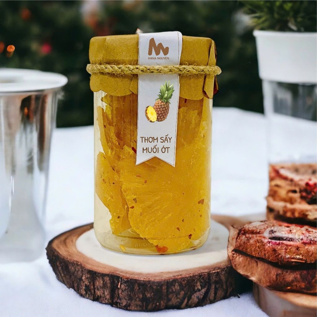 Thơm Sấy Dẻo Muối Ớt Hana Nguyên | Hương Vị Độc Đáo | 180g