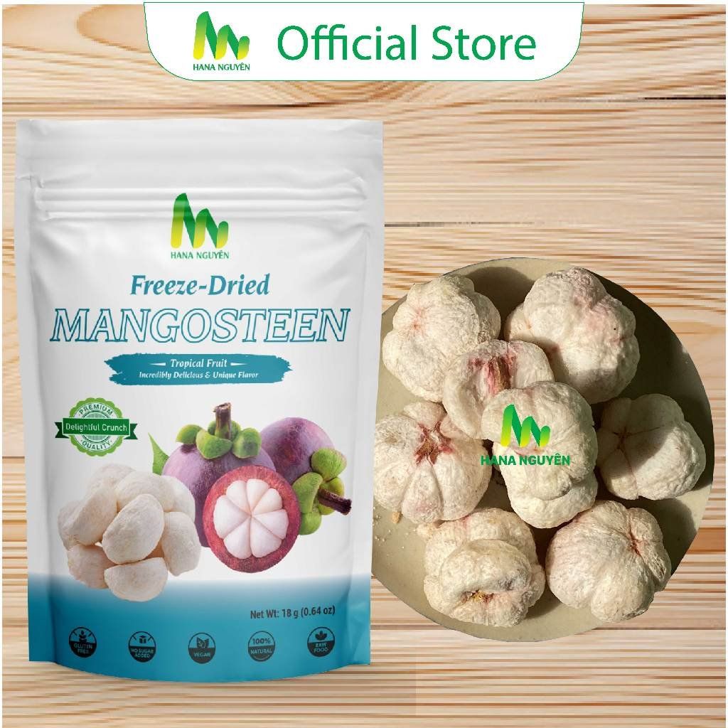 Măng cụt sấy thăng hoa 50g HANA NGUYÊN, giòn, có vị chua và ngọt, đồ ăn vặt trái cây