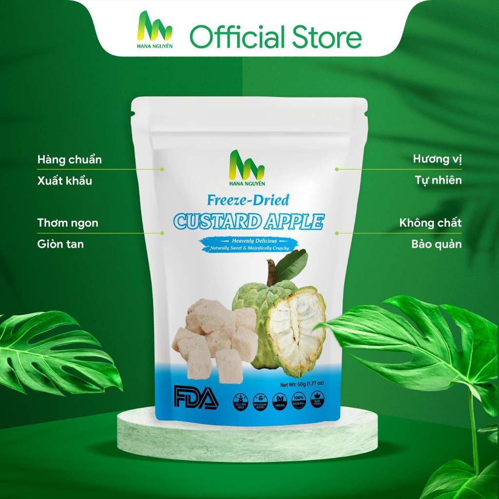 Mãng cầu na sấy thăng hoa 50g HANA NGUYÊN, món ngon bổ dưỡng lạ miệng