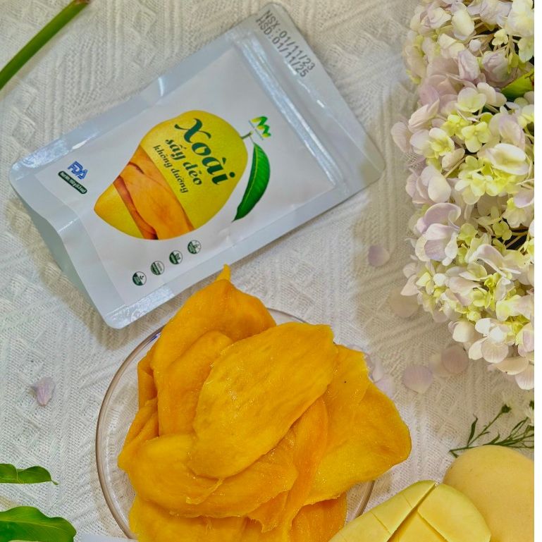 Xoài sấy dẻo không đường HANA NGUYÊN, vị chua ngọt tự nhiên, hàng chất lượng xuất khẩu