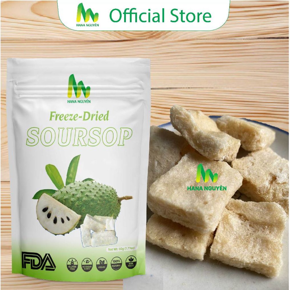 Mãng cầu xiêm sấy thăng hoa 50g HANA NGUYÊN, cung cấp nhiều vitamin tốt, chuyên đi xuất khẩu