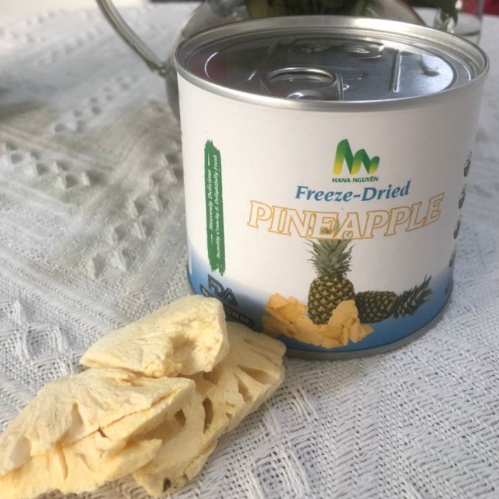 Dứa (Thơm) sấy thăng hoa dạng lon 25g, sang trọng dùng làm quà tặng, độc quyền thương hiệu HANA NGUYÊN